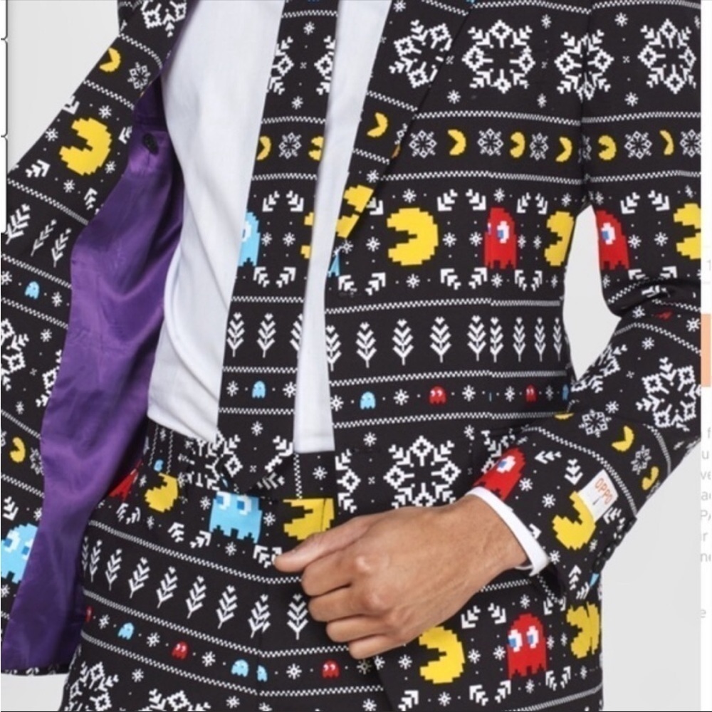New! Opposuits Pac-Man Christmas Holiday Tie